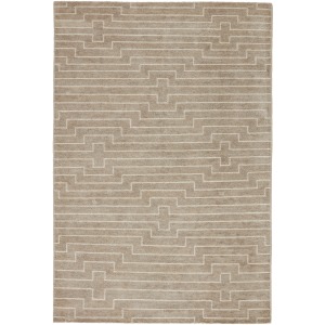 Satellite Alloy Handmade Striped Light Taupe/ White Area Rug