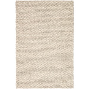 Scandinavia Dula Alta Handmade Solid Gray/ White Area Rug