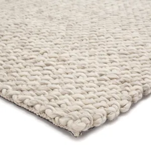 Scandinavia Dula Alta Handmade Solid Gray/ White Area Rug (8'X10')