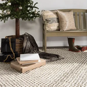 Scandinavia Dula Alta Handmade Solid Gray/ White Area Rug (8'X10')