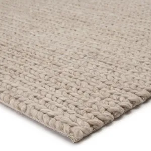 Scandinavia Dula Braiden Handmade Solid Gray Area Rug (5'X8')