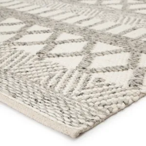 Scandinavia Dula Sandhurst Handmade Geometric Gray/ White Area Rug (5'X8')