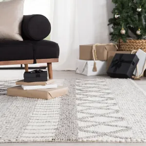 Scandinavia Dula Sandhurst Handmade Geometric Gray/ White Area Rug (5'X8')