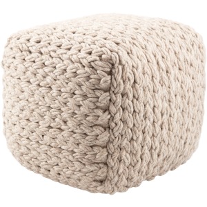 Scandinavia Pouf Kyran Textured Cream Cube Pouf