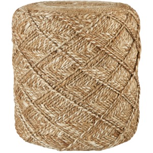 Scandinavia Pouf Ystad Natural Beige/ White Cylinder Pouf