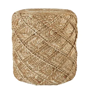 Scandinavia Pouf Ystad Natural Beige/ White Cylinder Pouf