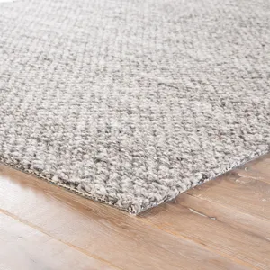 Scandinavia Rakel Karlstadt Handmade Solid Gray/ Silver Area Rug (5'X8')