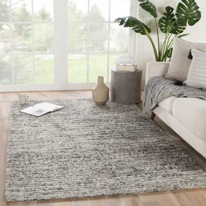 Scandinavia Rakel Grams Handmade Solid Gray/ Ivory Area Rug (5'X8')
