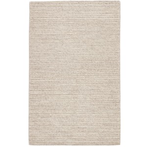 Scandinavia Rakel Grams Handmade Solid Cream/ Light Gray Area Rug