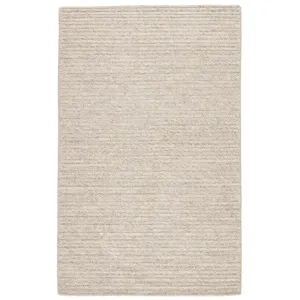 Scandinavia Rakel Grams Handmade Solid Cream/ Light Gray Area Rug (8'X10')