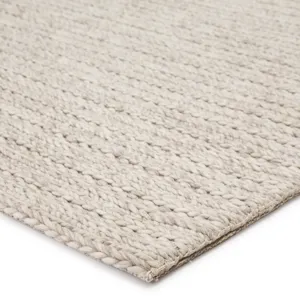 Scandinavia Rakel Grams Handmade Solid Cream/ Light Gray Area Rug (8'X10')