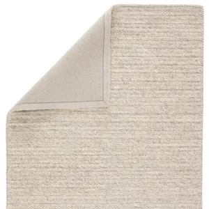 Scandinavia Rakel Grams Handmade Solid Cream/ Light Gray Area Rug (8'X10')