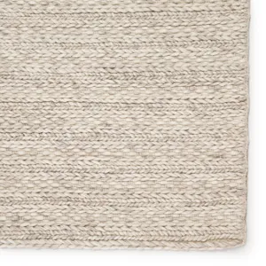 Scandinavia Rakel Grams Handmade Solid Cream/ Light Gray Area Rug (8'X10')