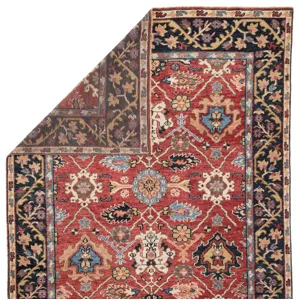 Salinas Aika Hand-Knotted Medallion Red/ Multicolor Area Rug (10'X14')