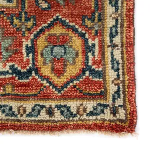 Salinas Willa Hand-Knotted Medallion Red/ Multicolor Area Rug (10'X14')