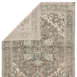 Salinas Flynn Hand-Knotted Medallion Gray/ Blue Area Rug (10'X14')