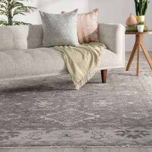 Salinas Kella Hand-Knotted Medallion Gray Area Rug (8'X10')