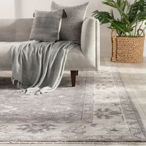 Salinas Kella Hand-Knotted Medallion Gray Area Rug (8'X10')