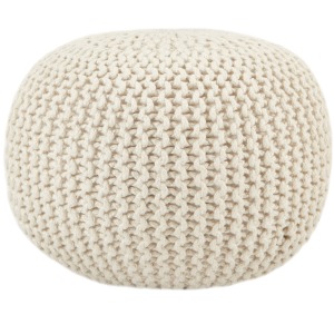 Spectrum Rays Asilah Indoor/ Outdoor Solid White Cylinder Pouf