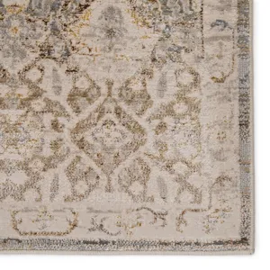 Sinclaire Vibe by  Hakeem Oriental Gray/ Gold Runner Rug (2'2"X8')
