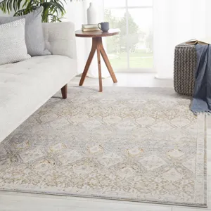 Sinclaire Vibe by  Hakeem Oriental Gray/ Gold Runner Rug (2'2"X8')
