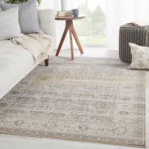 Sinclaire Vibe by  Ilias Oriental Gray/ Tan Runner Rug (2'2"X8')