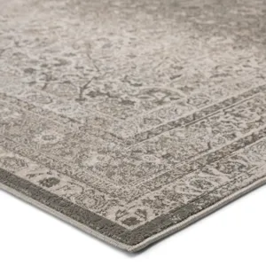 Sinclaire Vibe by  Safiyya Oriental Gray/ White Area Rug (6'7"X9'6")