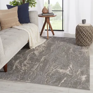 Sinclaire Vibe by  Druzy Abstract Gray/ Cream Runner Rug (2'2"X8')
