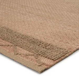 Somerset Curran Natural Border Pink/ Tan Area Rug (5'X8')