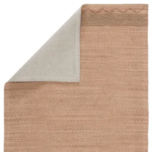 Somerset Curran Natural Border Pink/ Tan Area Rug (5'X8')
