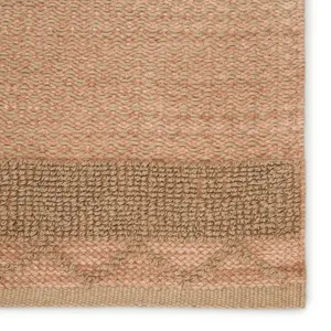 Somerset Curran Natural Border Pink/ Tan Area Rug (5'X8')