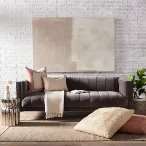 Somerset Curran Natural Border Gray/ Tan Area Rug (10'X14')