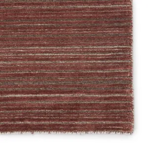 Second Sunset Gradient Handwoven Solid Red/ Brown Area Rug (10'X14')