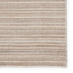 Second Sunset Gradient Handwoven Solid Gray/ Light Taupe Area Rug (10'X14')