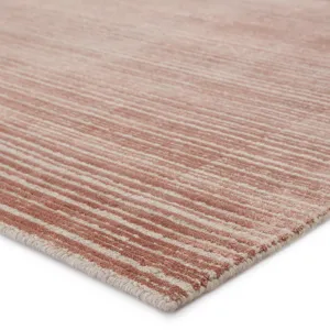 Second Sunset Gradient Handwoven Solid Dark Pink/ Cream Area Rug (8'X10')