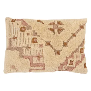 Soul Trek Vibe by  Kezia Cream/ Light Pink Tribal Polyester Lumbar Pillow 16X24