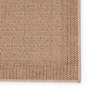 Tahiti Vibe by  Maeva Indoor/ Outdoor Border Beige Area Rug (10'X14')