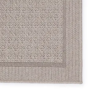 Tahiti Vibe by  Maeva Indoor/ Outdoor Border Gray Area Rug (2'X3')