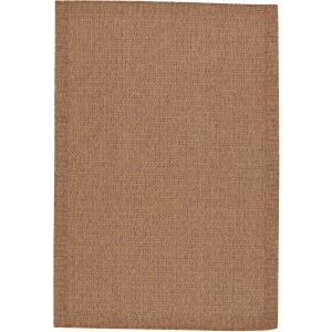 Tahiti Vibe by  Maeva Indoor/ Outdoor Border Light Brown Area Rug