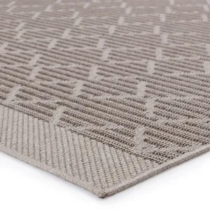 Tahiti Vibe by  Motu Indoor/ Outdoor Trellis Gray/ Taupe Area Rug (4'X6')