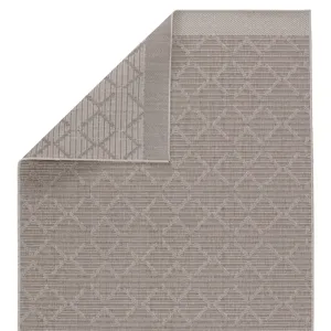 Tahiti Vibe by  Motu Indoor/ Outdoor Trellis Gray/ Taupe Area Rug (4'X6')
