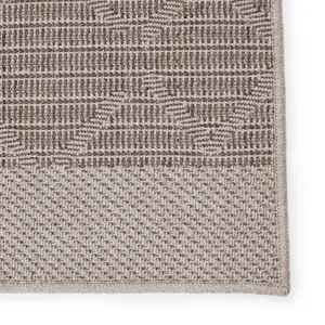 Tahiti Vibe by  Motu Indoor/ Outdoor Trellis Gray/ Taupe Area Rug (4'X6')