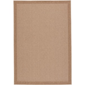Tahiti Vibe by  Pareu Indoor/ Outdoor Border Beige/ Light Brown Runner Rug (2'6