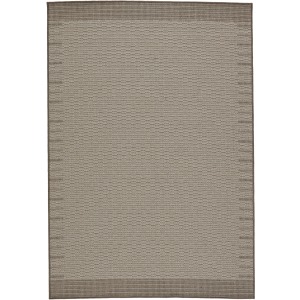 Tahiti Vibe by  Poerava Indoor/ Outdoor Border Gray/ Taupe Area Rug