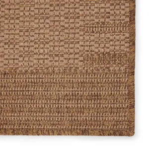 Tahiti Vibe by  Poerava Indoor/ Outdoor Border Beige/ Light Brown Area Rug (2'X3')