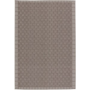 Tahiti Vibe by  Iti Indoor/ Outdoor Border Taupe/ Gray Area Rug