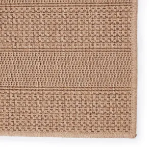 Tahiti Vibe by  Avae Indoor/ Outdoor Striped Beige/ Light Brown Area Rug (8'X10')