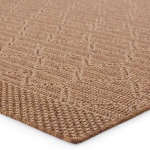 Tahiti Vibe by  Motu Indoor/ Outdoor Trellis Light Brown/ Beige Area Rug (9'X12')