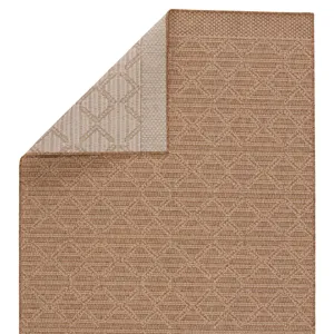 Tahiti Vibe by  Motu Indoor/ Outdoor Trellis Light Brown/ Beige Area Rug (9'X12')