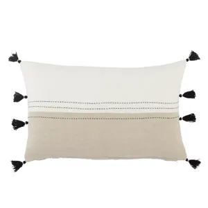 Taiga Yamanik Stripes White/ Beige Down Lumbar Pillow